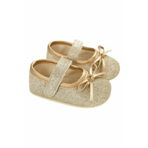Pantofi Cu Fundita - Elegant - Piele ecologica - Fete - Auriu - imagine
