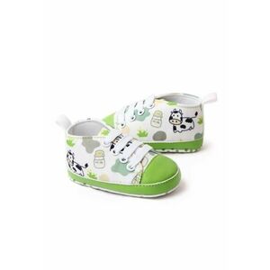 Tenisi Model Cow - Casual - Textil - Baieti - Siret - Alb - Verde imagine
