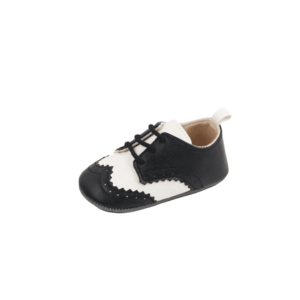 Pantofi Eleganti - Piele ecologica - Baieti - Negru/Alb imagine