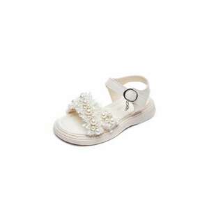 Sandale Cu Perlute - Model Anabella - Uni - Casual - Piele ecologica - Fete - Ivoire imagine