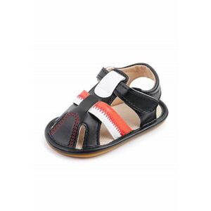 Sandale Pentru Baietei - Cu Dungi - Casual - Piele ecologica - Negru imagine