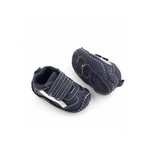 Pantofi sport Model AL 19655 cu dunga argintie - Pentru bebelusi - Textil - Baieti - 3-6 luni - Bleumarin - imagine