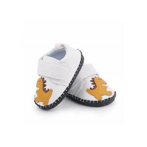 Pantofi Model AL 19822 Dino - Pentru bebelusi - Piele ecologica - Baieti - 3-6 luni - Alb - imagine