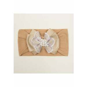 Bentita lata Model AL 18177 cu perlute - Textil - Fete - 0-12 luni - Crem imagine
