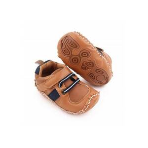Pantofi sport Model AL 19617 cu insertie bleumarin - Pentru bebelusi - Textil - Baieti - 3-6 luni - Maro - imagine