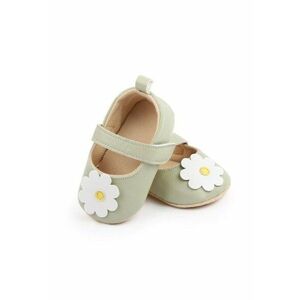 Pantofi cu floare aplicată - Piele ecologică - Verde - Verde imagine