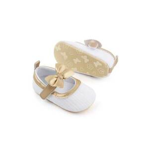 Pantofi Model AL 13509 cu insertie aurie - Textil - Fete - Alb - Alb imagine