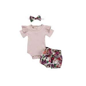Compleu Model AL 12731 pentru bebelusi cu body si pantaloni scurti - Multicolor imagine
