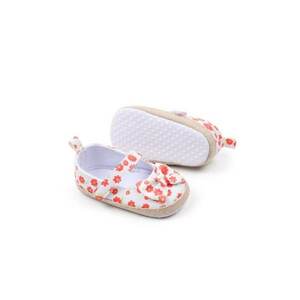 Pantofi Model AL 13233 cu model floral - Textil - Fete - Multicolor - Alb/Portocaliu imagine
