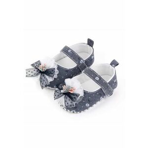Pantofi Model AL 15176 cu floricica si fundita - Textil - Bleumarin - Bleumarin imagine