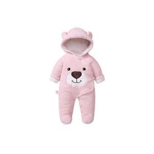 Combinezon Plusat - Teddy - Bumbac - Crem - Roz imagine