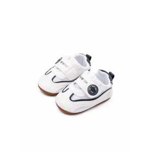 Pantofi Sport Model Baby - Piele ecologica - Velcro - Alb imagine