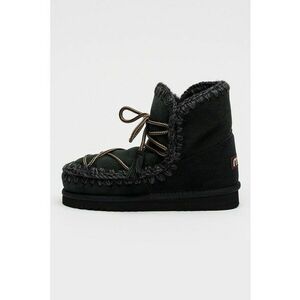 Ghete slip-on de piele intoarsa si lana cu sireturi Eskimo 18 - Negru imagine
