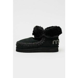 Ghete slip-on de piele intoarsa cu detalii stralucitoare Eskimo 18 - Negru/Alb murdar imagine