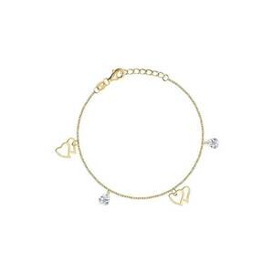 Bratara din argint 925 decorata cu zirconia si talismane - Auriu imagine