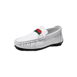 Pantofi Tip Mocasini - Elegant - Piele ecologica - Baieti - Fara inchidere - Alb imagine