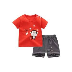 Compleu Model Monkey - Bumbac - Baieti - Maneca scurta - Multicolor - Multicolor imagine