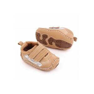 Pantofi sport Model AL 19648 cu dunga argintie - Pentru bebelusi - Textil - Baieti - 3-6 - Crem - 18 - Crem imagine