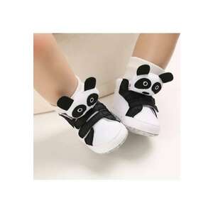 Tenisi Model AL 19310 Panda - Pentru bebelusi - Textil - Baieti - Alb cu negru - Multicolor imagine