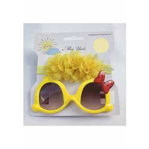 Set bentita si ochelari de soare Model AL 17422 Little Daisy - Fete - Galben - Galben imagine