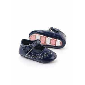 Pantofi Model AL 15909 cu stelute - Piele lacuita - 6-9 luni - Bleumarin - imagine