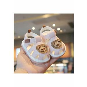 Sandale Cu Piuitoare - Model Ursulet - Piele Ecologica - Velcro - Fete imagine