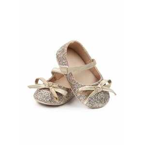 Pantofi Model AL 15053 cu sclipici pentru bebelusi - Textil - Auriu - Auriu imagine
