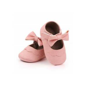 Pantofi Model AL 14957 cu volanas - pentru bebelusi - Piele ecologica - Roz - Roz imagine