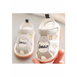 Sandale Cu Piuitoare - Model Bear - Piele Ecologica - Velcro - Baieti - Gri imagine