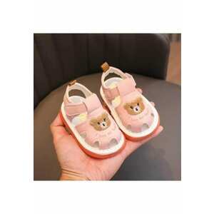 Sandale Cu Piuitoare - Model Bear Family - Piele ecologica - Velcro. Fete - Roz - Roz imagine