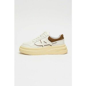 Pantofi sport flatform din piele - Crem imagine