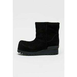 Ghete pull-on din piele intoarsa - Negru imagine