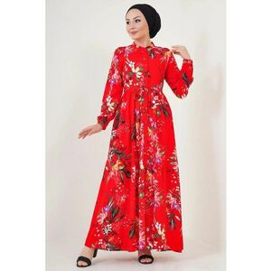 Rochie Maxi BigDart - model floral - textil - Rosu - Rosu imagine