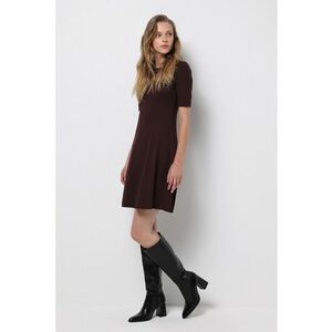 Rochie mini cu decolteu la baza gatului - Visiniu imagine