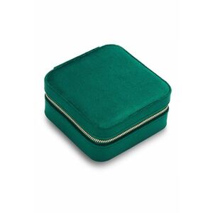 Cutie de bijuterii din catifea cu fermoar - pentru calatorii - Verde aquamarin imagine