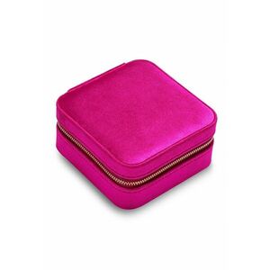 Cutie de bijuterii din catifea cu fermoar - Fucsia imagine