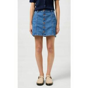 Fusta denim mini - bumbac/poliester - albastru - elasticitate - doua buzunare imagine