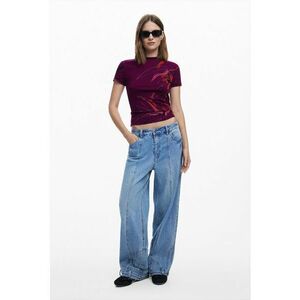 Tricou Lala Abstract 51527 - Rosu/Roz pastel/Violet pruna imagine