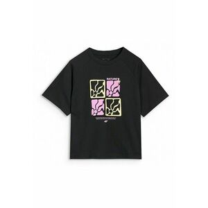 Tricou dama oversized - bumbac negru - Negru imagine