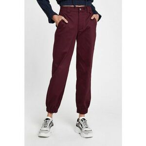 Pantaloni crop cu mansete elastice - Visiniu imagine