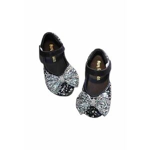 Pantofi Cu Strasuri - Paiete Si Perlute - Elegant - Piele ecologica - Fete - Negru imagine