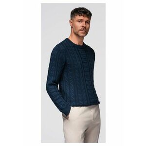Pulover elegant cu o tesatura interesanta OM-SWSW-0173 - Albastru inchis imagine