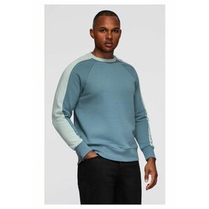 Bluza cu dungi contrastante si maneci raglan OM-SSNZ-0200 - Dark Turquoise imagine