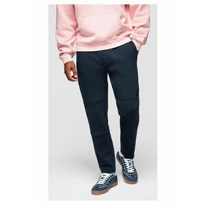 Pantaloni de trening cu picior drept si detalii elastice OM-PASK-0281 - Albastru inchis imagine
