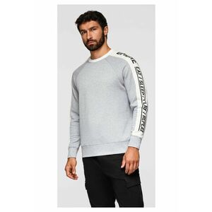 Bluza cu dungi contrastante si maneci raglan OM-SSNZ-0200 - Gri melange imagine