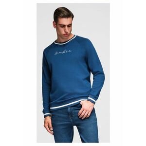 Bluza cu maneci raglan si detalii contrastante OM-SSNZ-0244 - Albastru inchis imagine