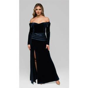 Rochie de seara maxi LA-OM-DLR254 - Albastru inchis imagine