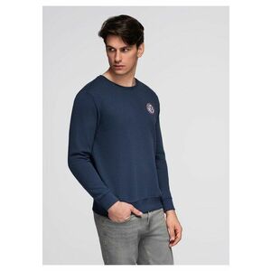 Bluza cu guler rotund si patch B1713 - Albastru inchis imagine