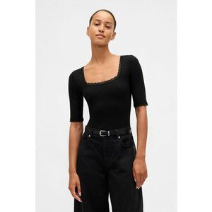 Bluza din amestec de modal cu decolteu patrat - Negru imagine