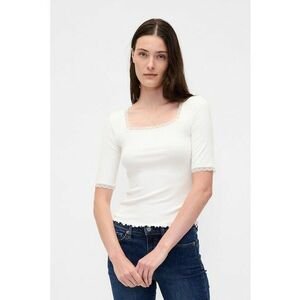 Bluza din amestec de modal cu decolteu patrat - Alb imagine